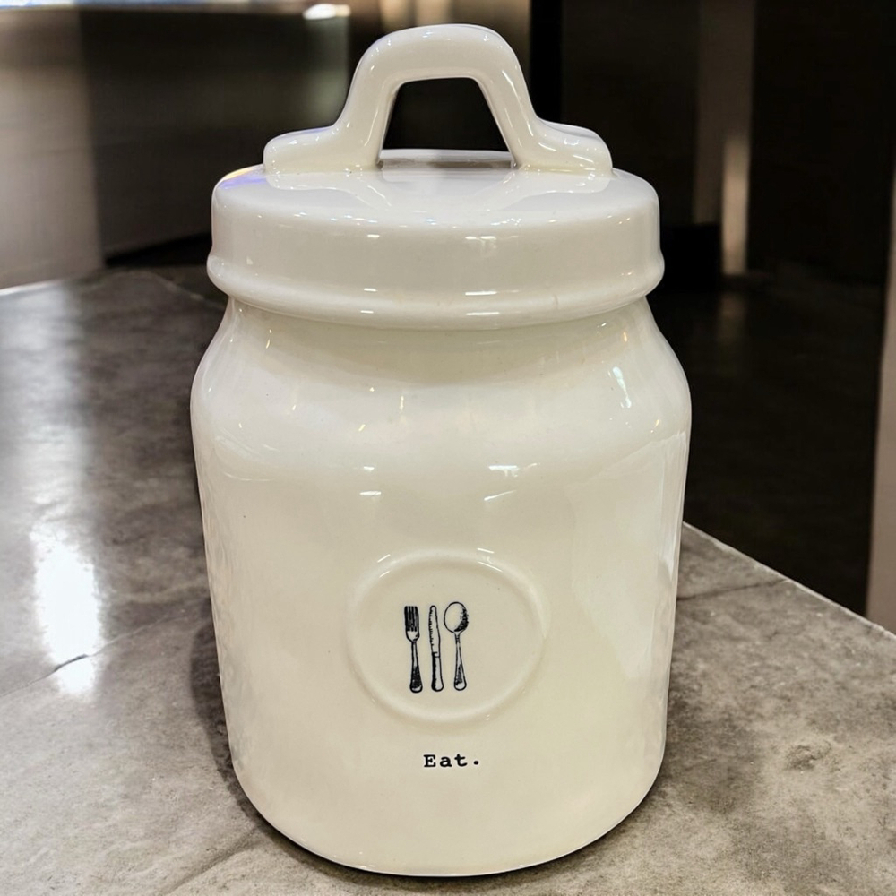 Rae Dunn “Eat.” Ceramic Canister 7” Kitchen Jar Artisan Collection by Magenta
